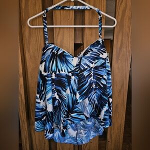 NWT Mynah Sz 20W Tropical Print Tankini Top